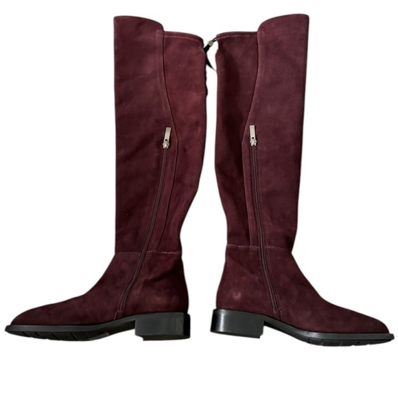 Aquatalia Norina Stretch Suede Over the Knee Riding Boots Deep Wine 6.5 - Picture 7 of 9